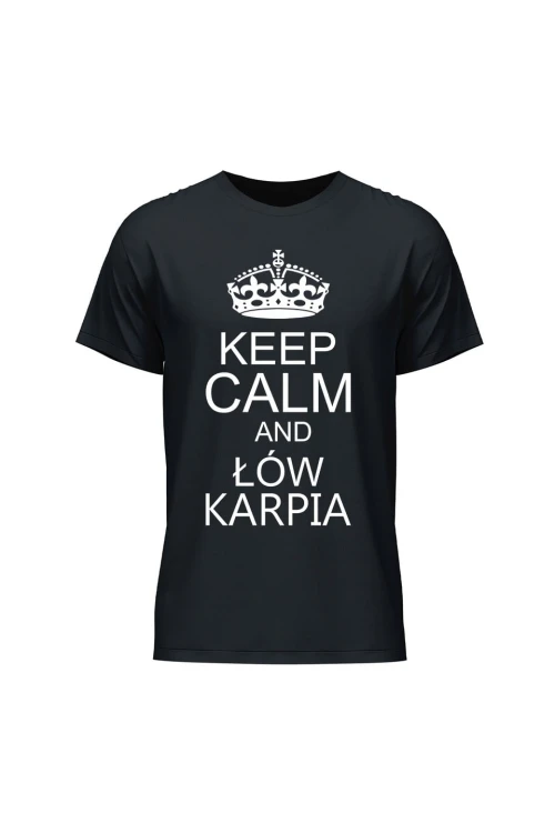 Koszulka męska Keep Calm and łów karpia - czarna