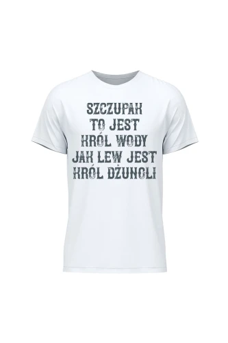 Koszulka męska Szczupak to jest król wody jak lew jest król dżungli