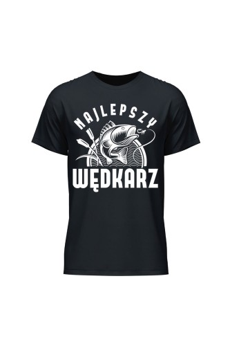 Koszulka męska Najlepszy wędkarz - czarna