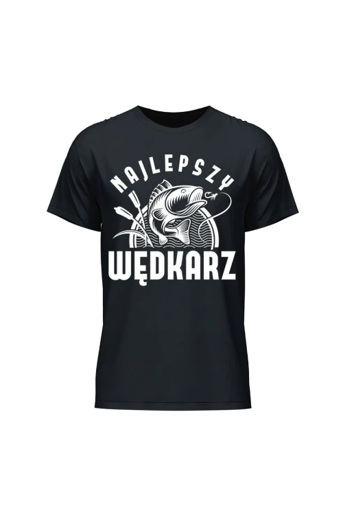 Koszulka męska Najlepszy wędkarz - czarna