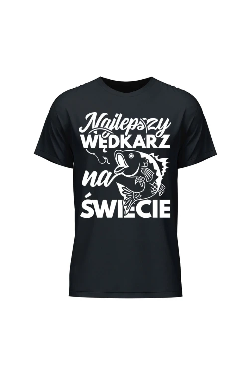 Koszulka męska Najlepszy wędkarz na świecie - czarna