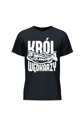 Koszulka męska Król wędkarzy - czarna