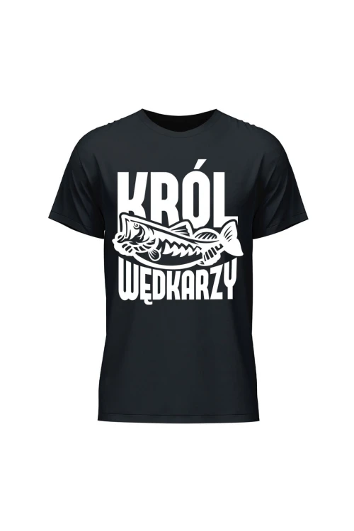 Koszulka męska Król wędkarzy - czarna
