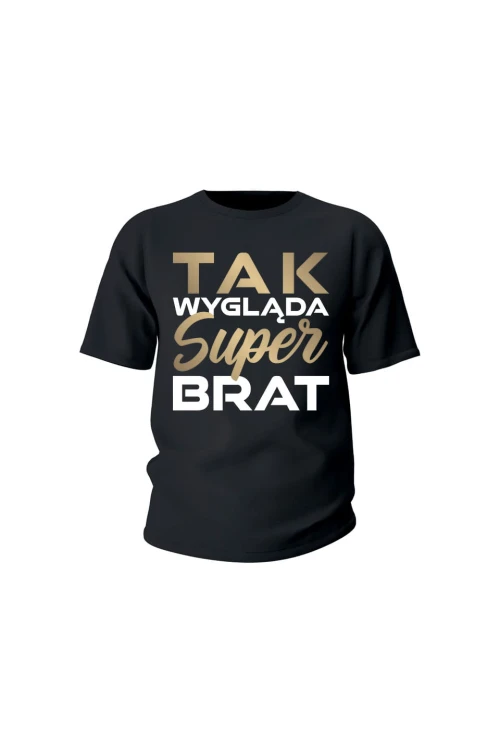 Koszulka dziecięca Tak wygląda super brat - czarna