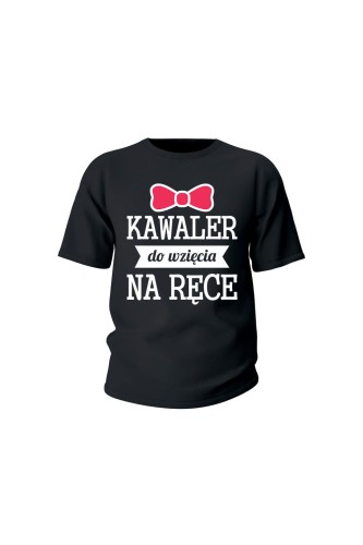 Koszulka dziecięca Kawaler do wzięcia na ręce - czarna