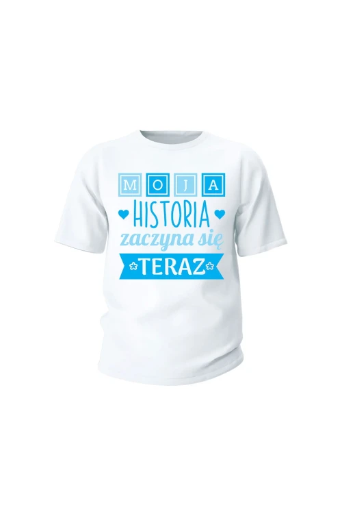 Koszulka dziecięca Moja historia zaczyna się teraz - biała