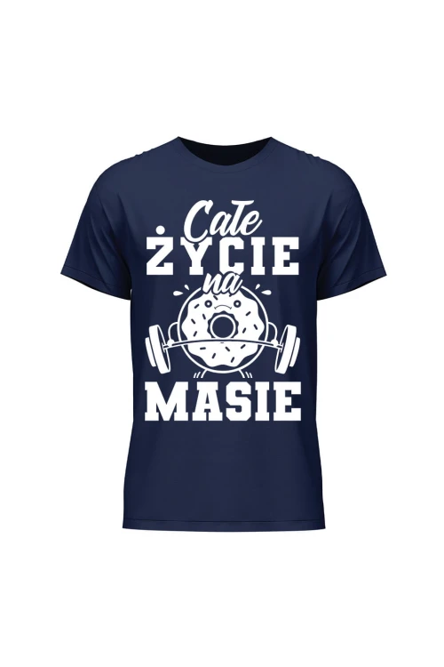 Koszulka męska Całe życie na masie - granatowa