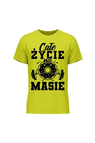 Koszulka męska Całe życie na masie - limonka
