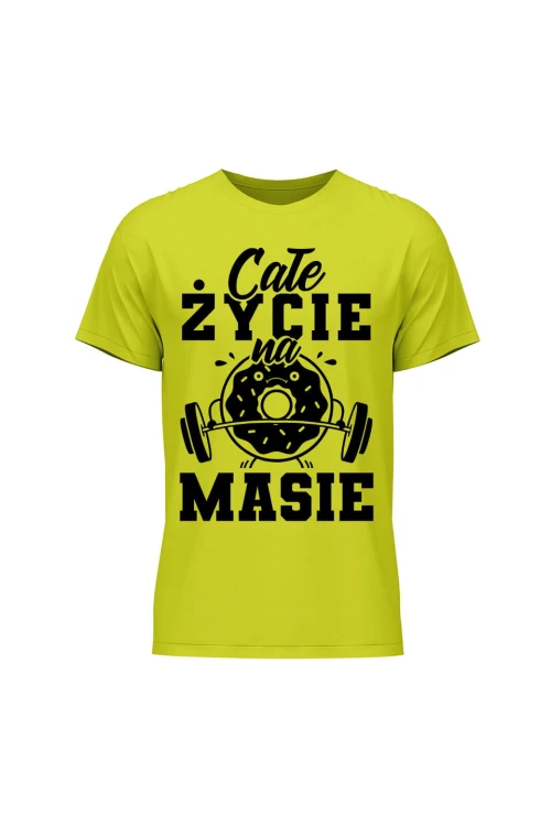 Koszulka męska Całe życie na masie - limonka