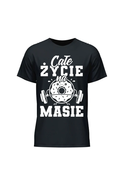 Koszulka męska Całe życie na masie - czarna