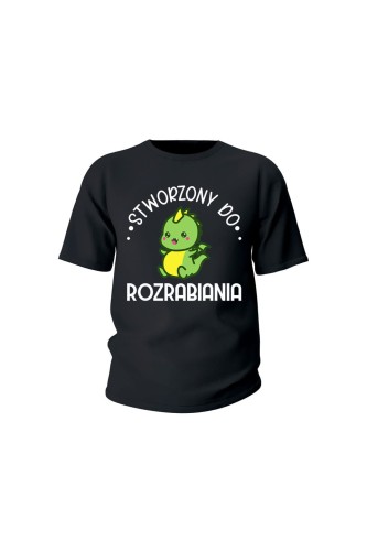 Koszulka dziecięca stworzony do rozrabiania - czarna