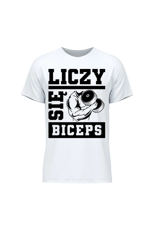 Koszulka męska Liczy się biceps - biała