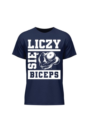 Koszulka męska Liczy się biceps - granatowa