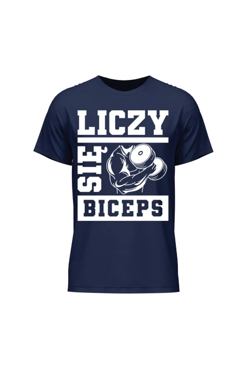 Koszulka męska Liczy się biceps - granatowa