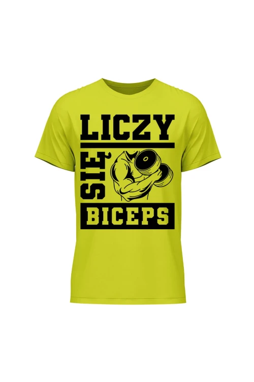 Koszulka męska Liczy się biceps - limonka