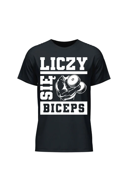 Koszulka męska Liczy się biceps - czarna