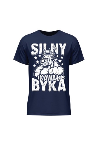 Koszulka męska Silny Kawał Byka - granatowa