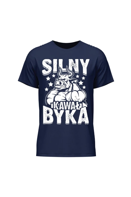 Koszulka męska Silny Kawał Byka - granatowa