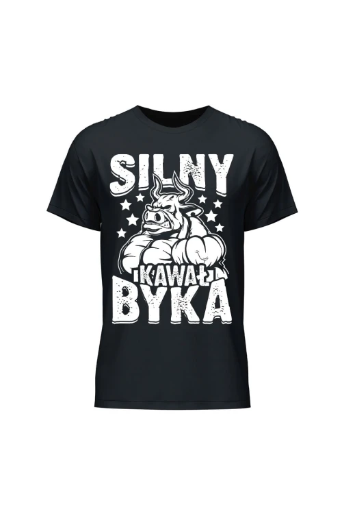 Koszulka męska Silny Kawał Byka - czarna