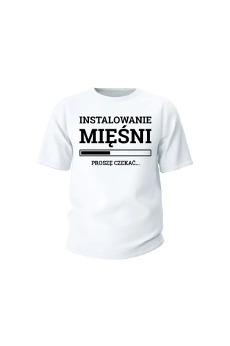Koszulka dziecięca Instalowanie mięśni Proszę czekać