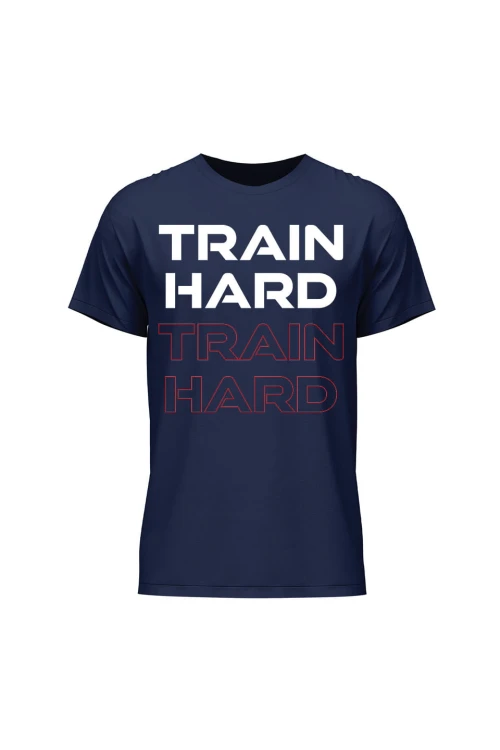 Koszulka męska Train Hard - granatowa