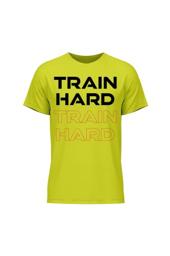 Koszulka męska Train Hard - limonka