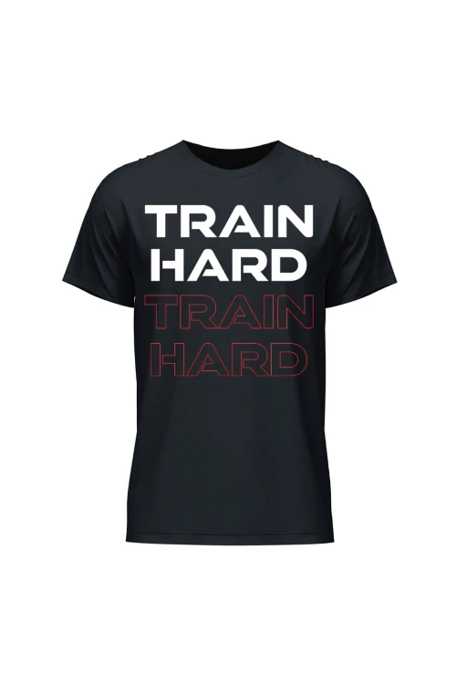 Koszulka męska Train Hard - czarna