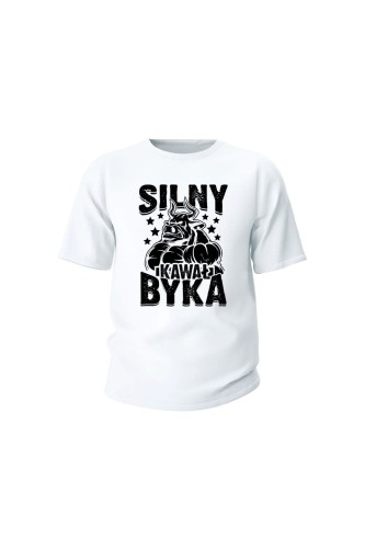 Koszulka dziecięca Silny Kawał Byka - biała