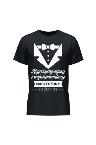 Koszulka męska Najprzystojiejszy i najwspanialszy narzeczony na świecie - czarna