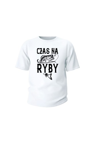 Koszulka dziecięca Czas na ryby - biała