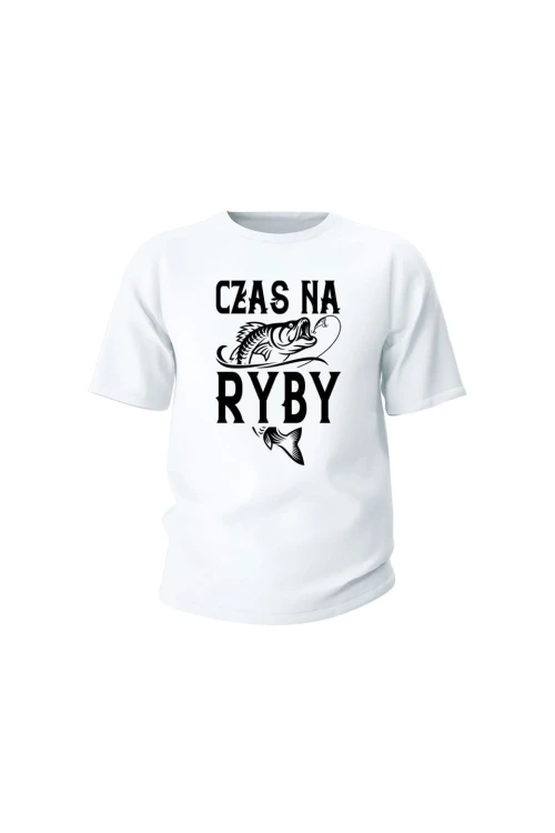 Koszulka dziecięca Czas na ryby - biała