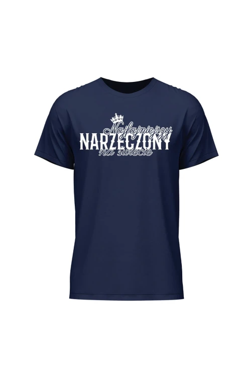 Koszulka męska Najfajniejszy narzeczony na śweicie - granatowa