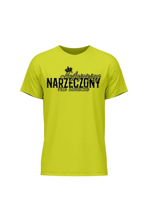 Koszulka męska Najfajniejszy narzeczony na śweicie - limonka