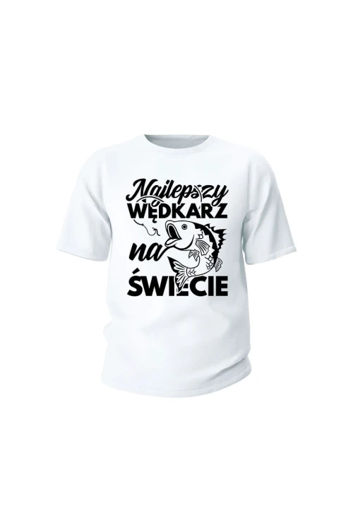 Koszulka dziecięca Najlepszy wędkarz na świecie - biała