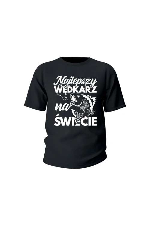 Koszulka dziecięca Najlepszy wędkarz na świecie - czarna