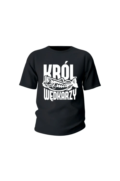 Koszulka dziecięca Król wędkarzy - czarna