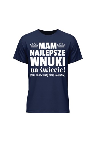 Koszulka męska Mam najlepsze wnuki na świecie - granatowa