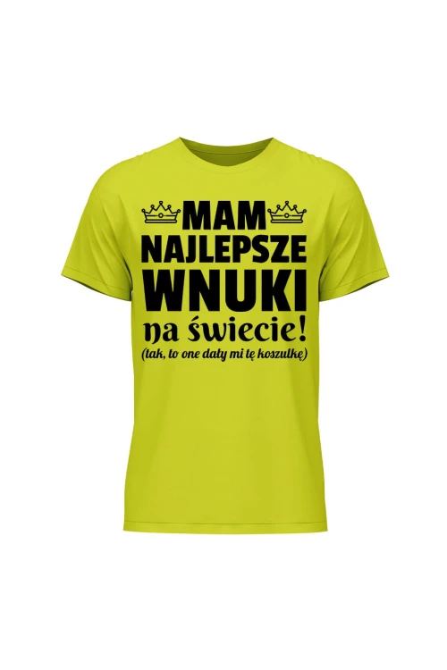 Koszulka męska Mam najlepsze wnuki na świecie - limonka