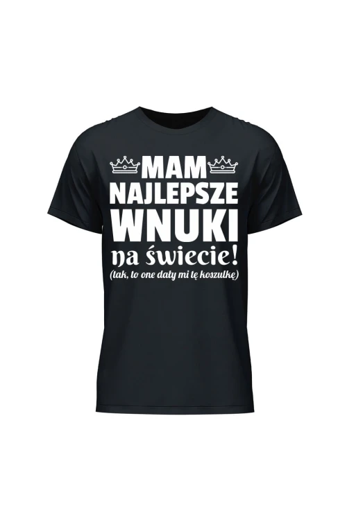 Koszulka męska Mam najlepsze wnuki na świecie - czarna