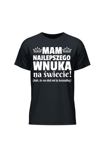 Koszulka męska Mam najlepszego wnuka na świecie - czarna