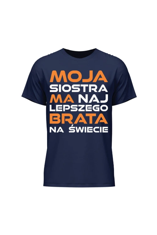 Koszulka męska Moja siostra ma najlepszego brata na świecie - granatowa