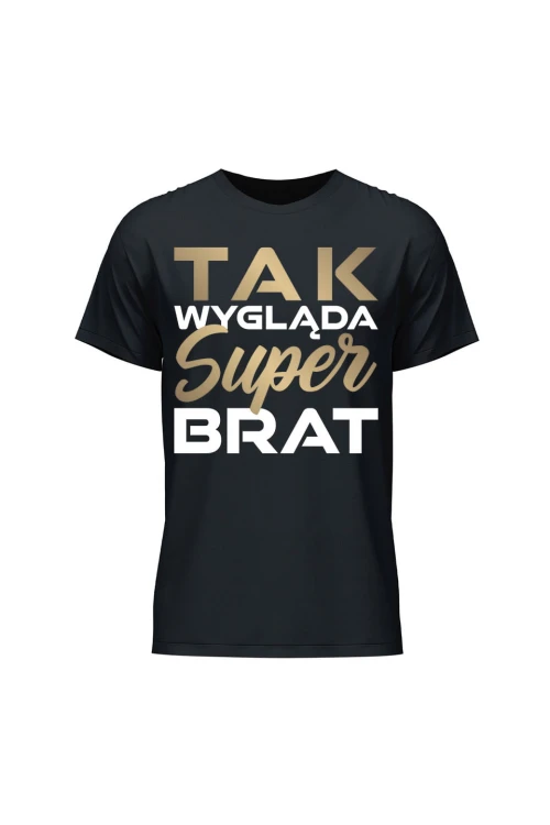 Koszulka męska Tak wygląda super brat - czarna