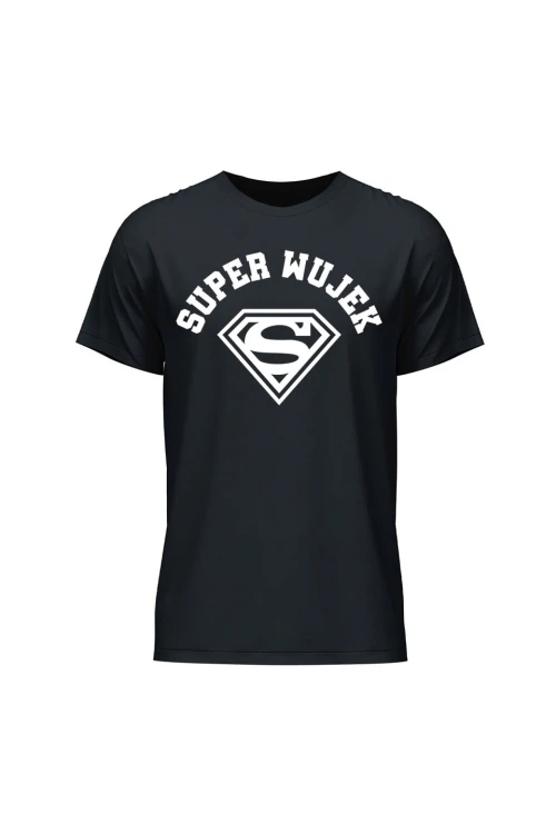 Koszulka męska Super wujek - czarna