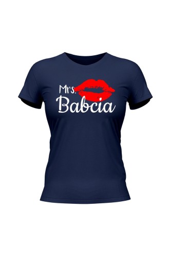 Koszulka damska Mrs babcia - granatowa