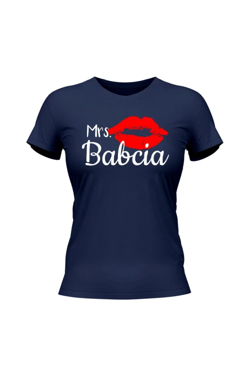 Koszulka damska Mrs babcia - granatowa