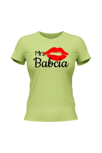 Koszulka damska Mrs babcia - limonka