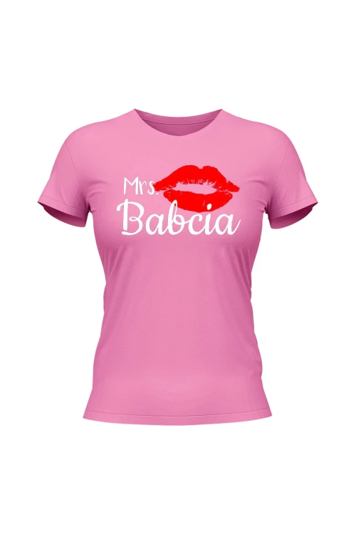 Koszulka damska Mrs babcia - różowa