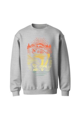 Bluza bez kaptura z Majestatyczną Rybą - szara
