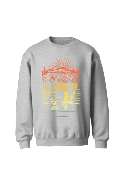 Bluza bez kaptura z Majestatyczną Rybą - szara