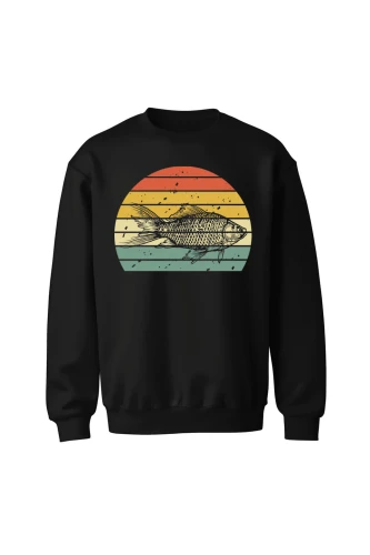 Bluza bez kaptura z nadrukiem Ryby